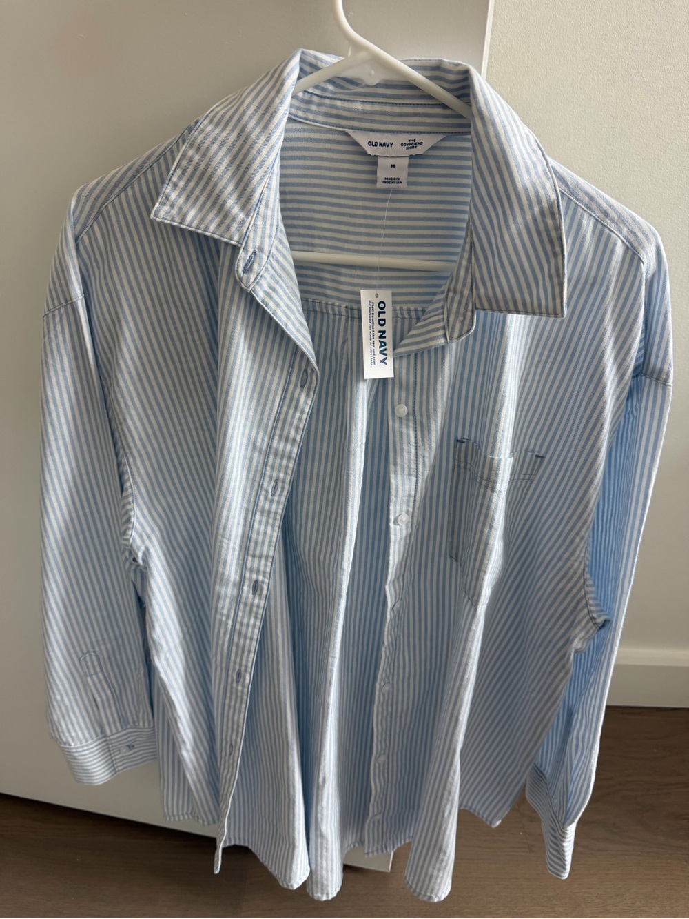 Old Navy Women’s Blue & White Striped Button-Down Shirt